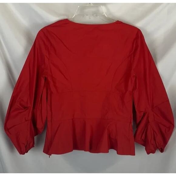 Express Red Volume Sleeve Corset Front Blouse Top sz XS - Picture 7 of 8